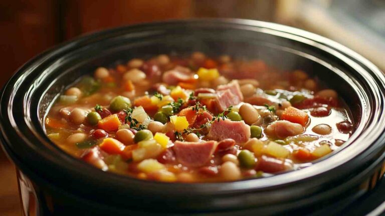 Slow Cooker Ham and Bean Soup