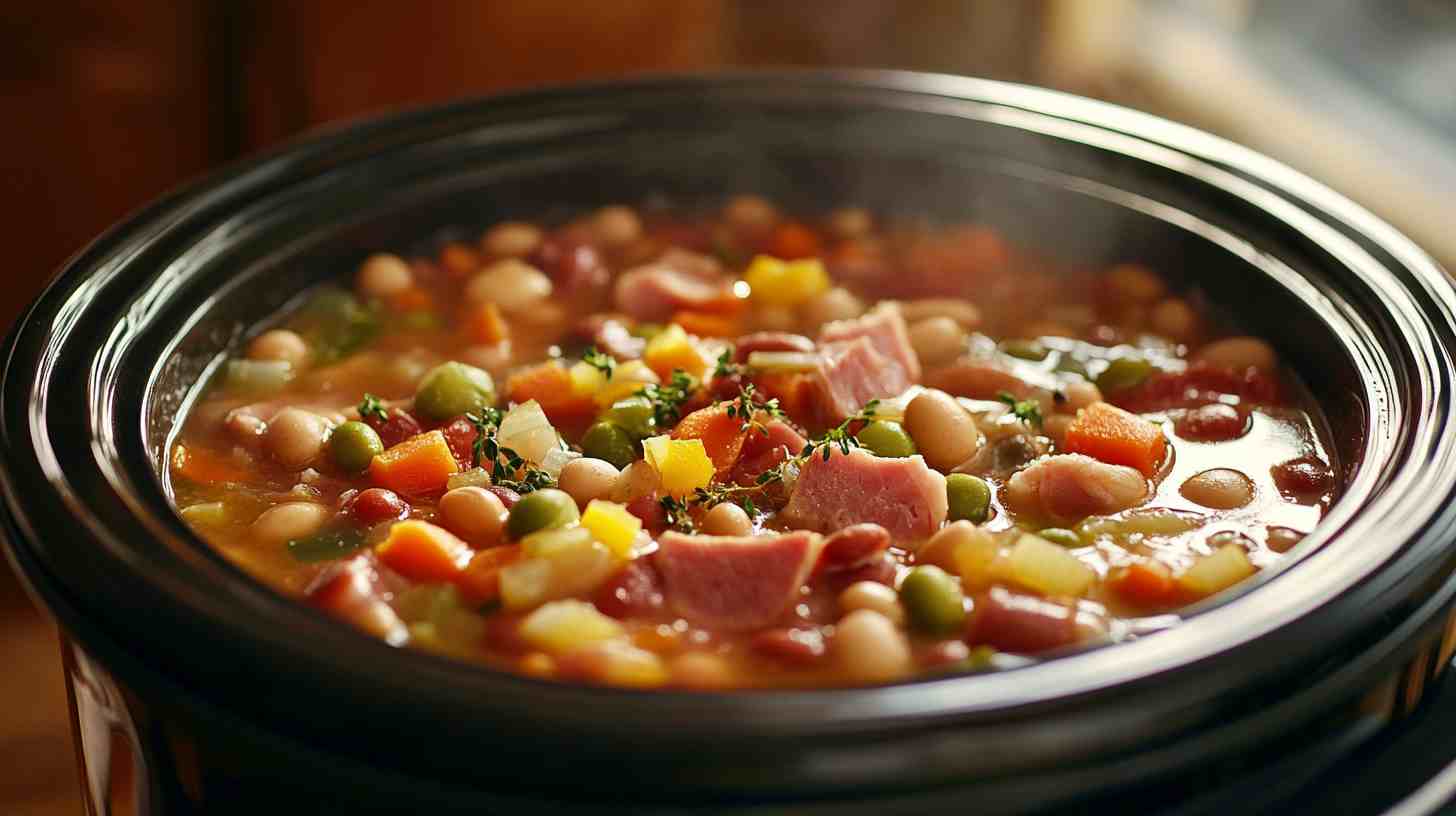 Slow Cooker Ham and Bean Soup