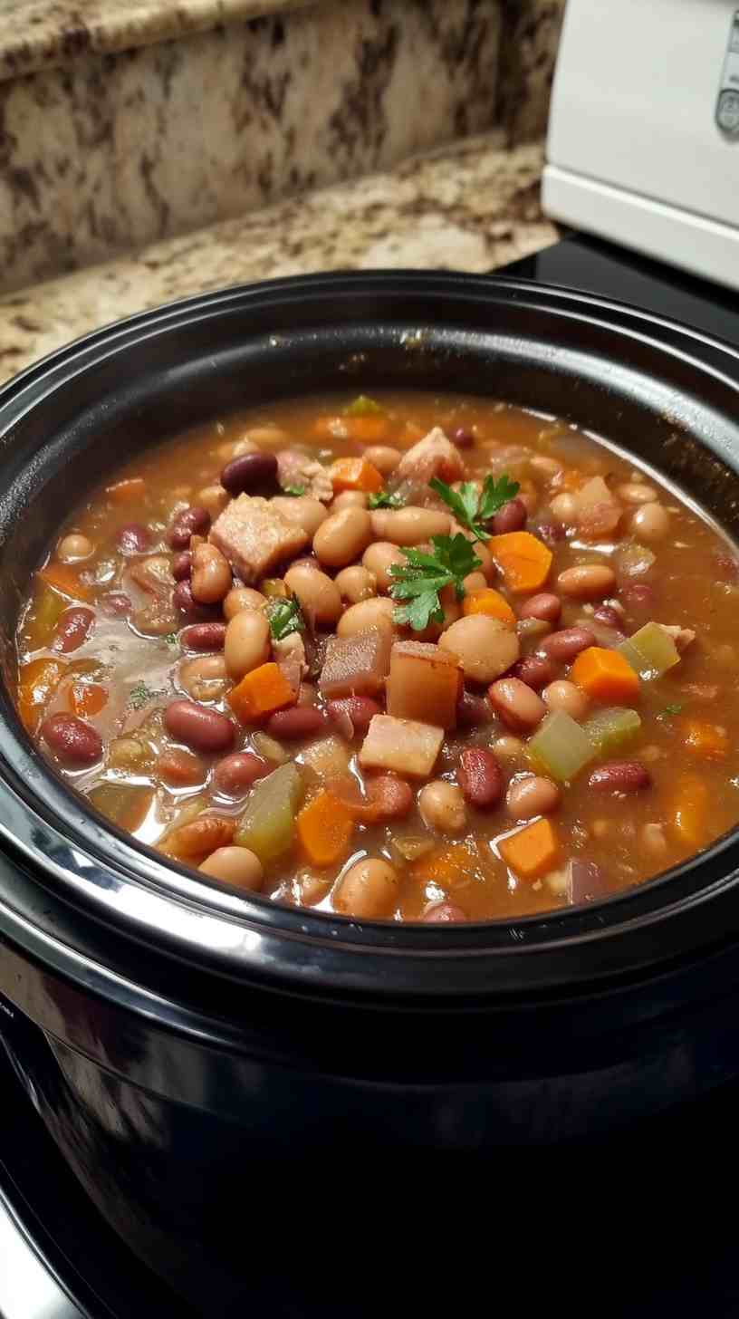 Yummy Slow Cooker Ham and Bean Soup Slow Cooker Ham and Bean Soup