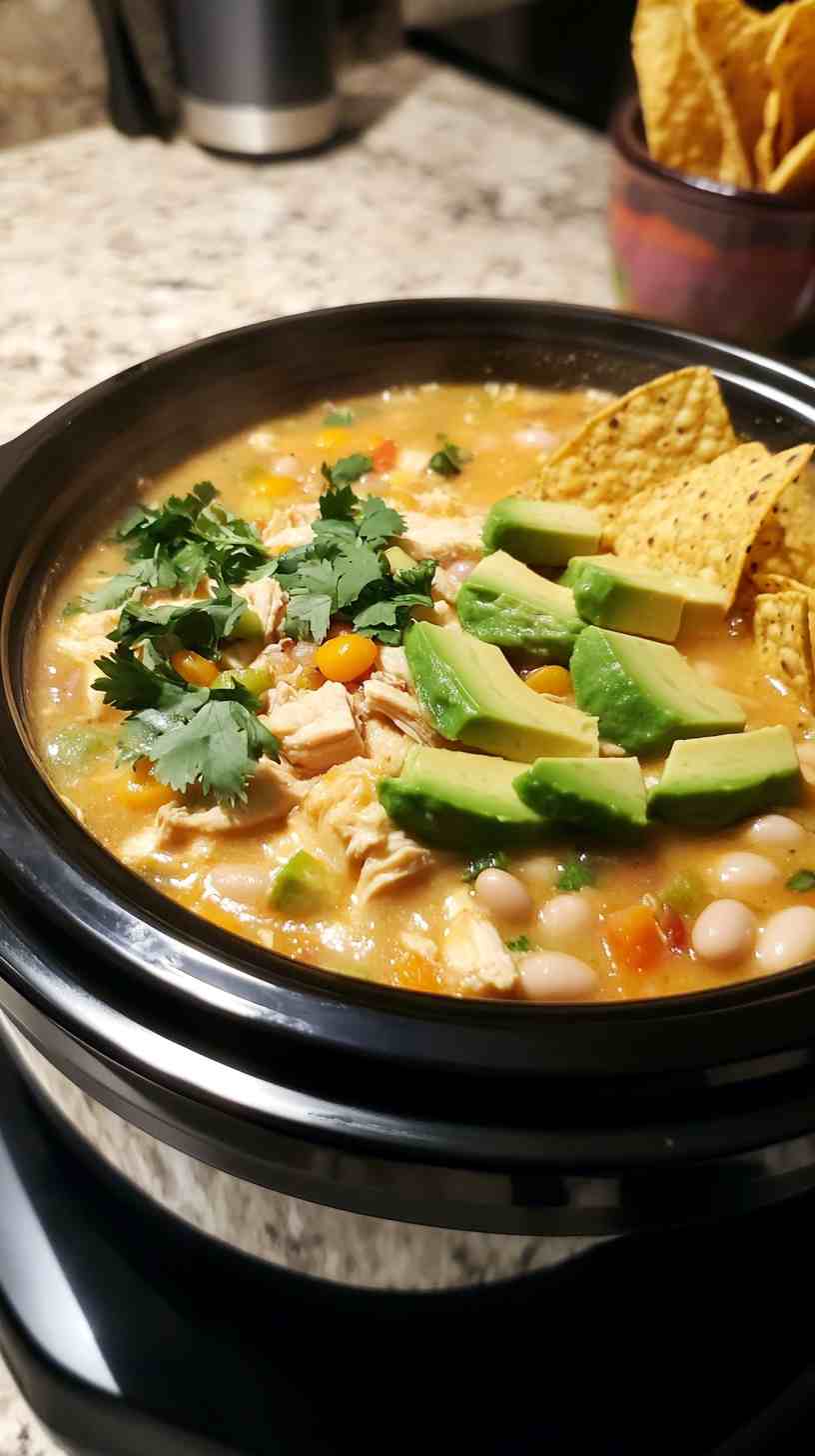 Slow Cooker White Chicken Chili Soup Slow Cooker White Chicken Chili Soup