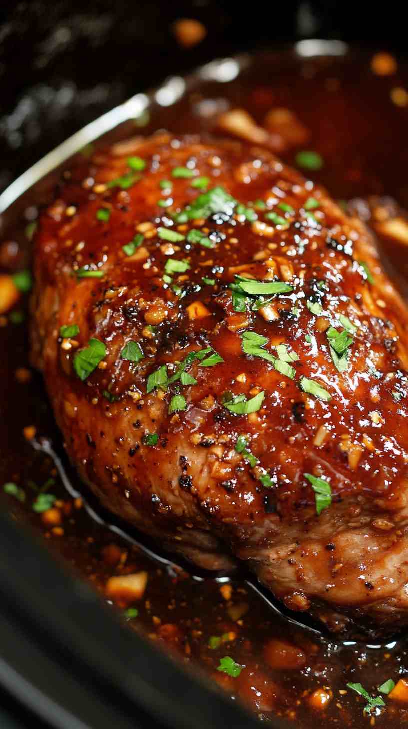 Spicy BBQ Pork Loin in the Slow Cooker