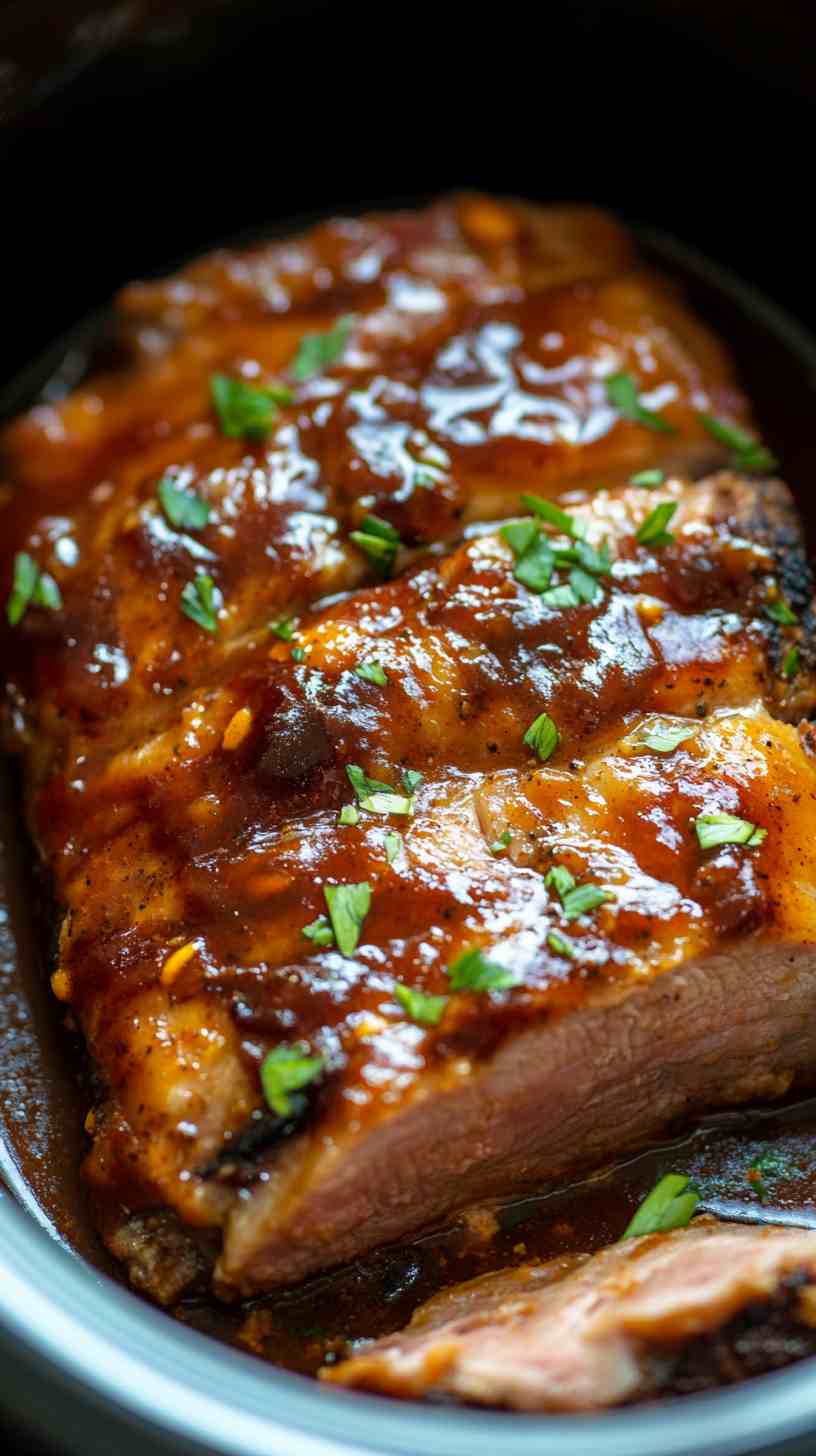Spicy BBQ Pork Loin in the Slow Cooker