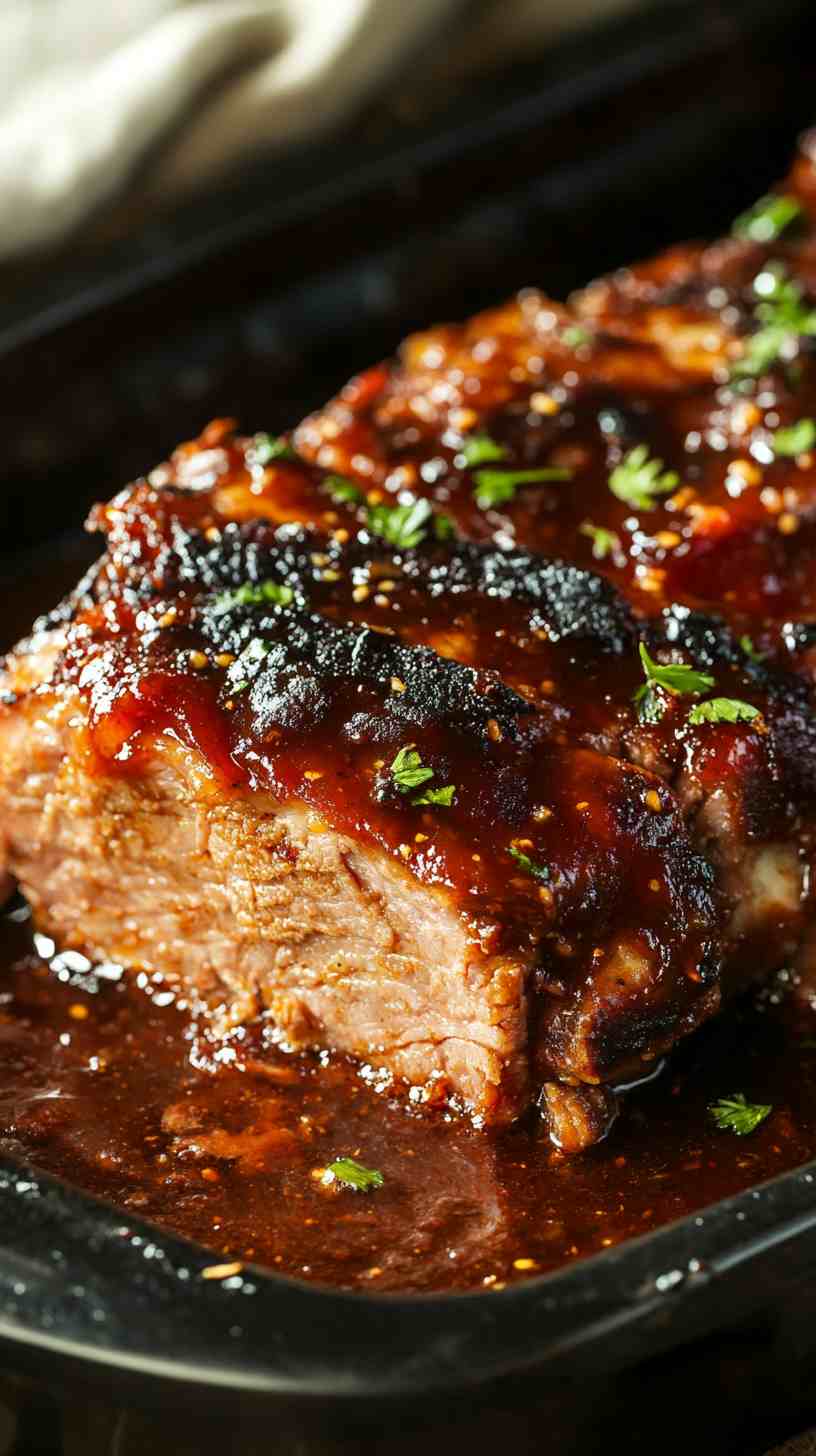 Spicy BBQ Pork Loin in the Slow Cooker