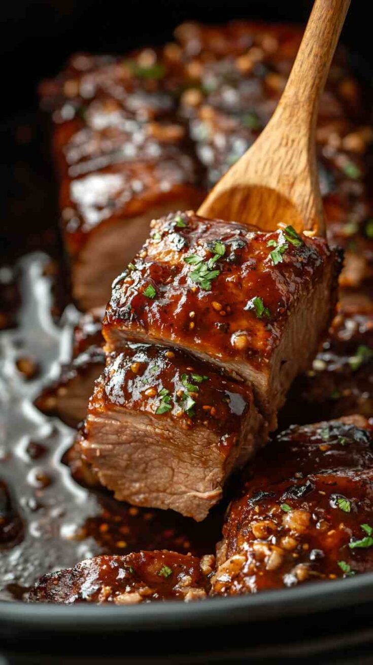 Spicy BBQ Pork Loin in the Slow Cooker