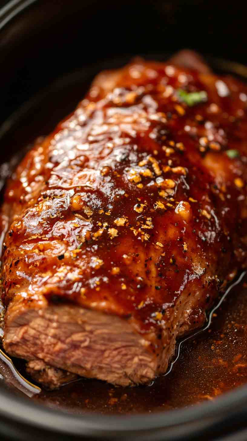 Spicy BBQ Pork Loin in the Slow Cooker