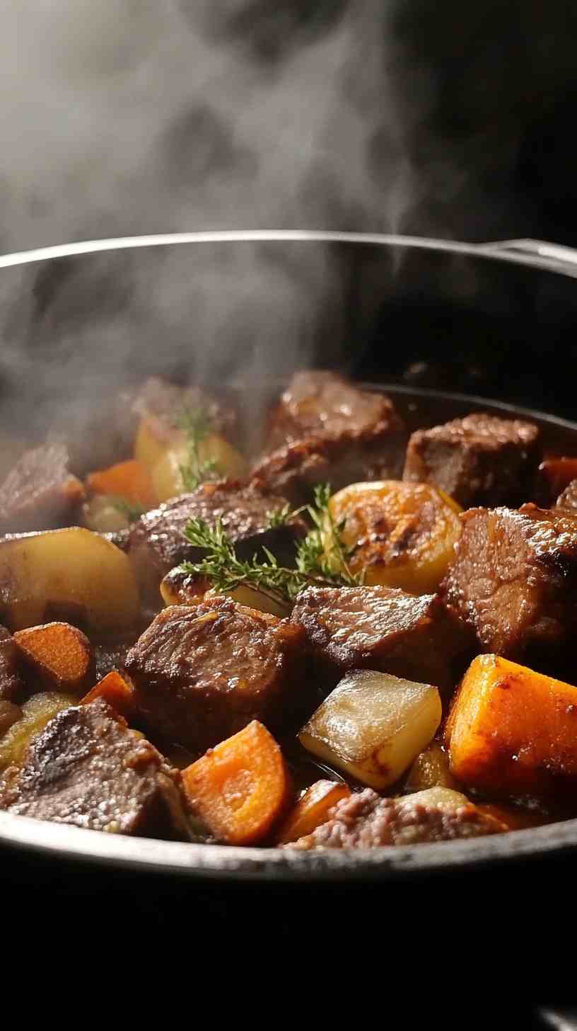Tender Beer-Braised Beef with Root Vegetables Tender Beer-Braised Beef with Root Vegetables