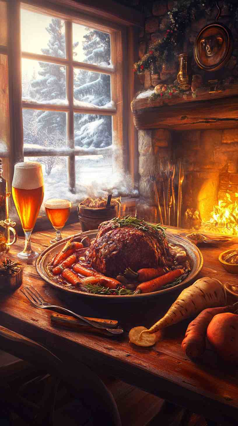 Tender Beer-Braised Beef with Root Vegetables Tender Beer-Braised Beef with Root Vegetables
