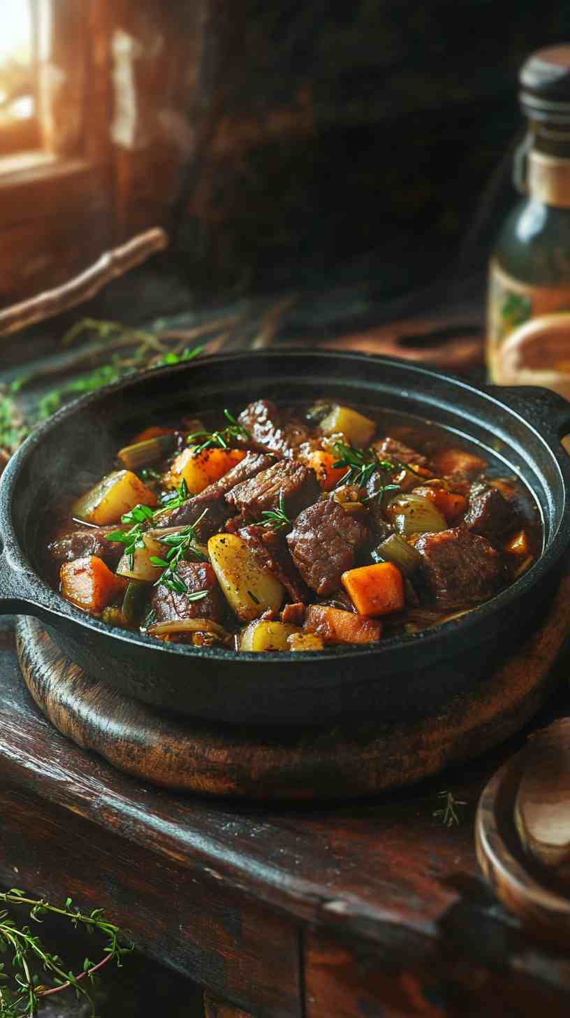 Tender Beer-Braised Beef with Root Vegetables Tender Beer-Braised Beef with Root Vegetables