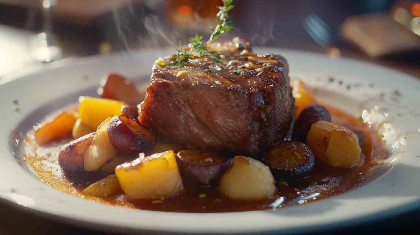 Tender Beer-Braised Beef with Root Vegetables