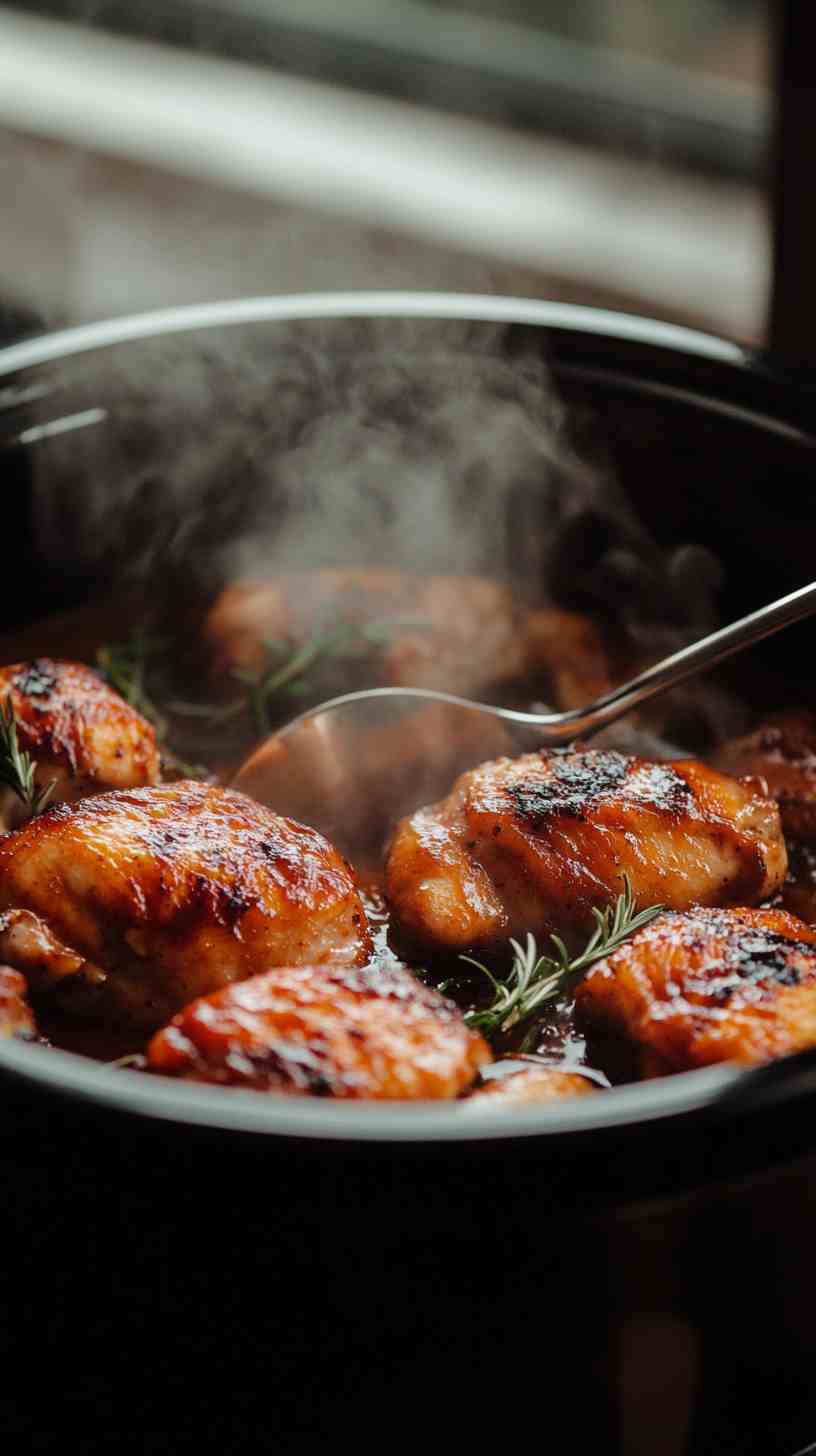 Tender Crockpot BBQ Chicken Thighs