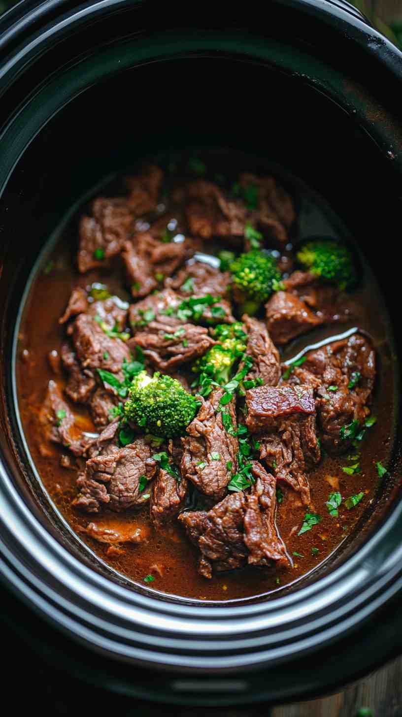 Tender Slow Cooked Beef and Broccoli Tender Slow Cooked Beef and Broccoli