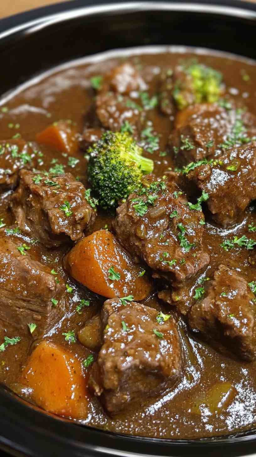 Tender Slow Cooked Beef and Broccoli Tender Slow Cooked Beef and Broccoli