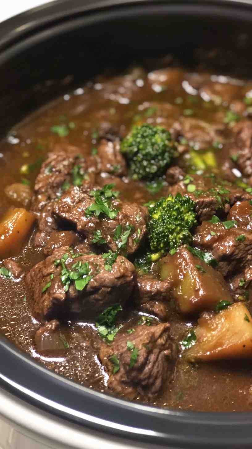 Tender Slow Cooked Beef and Broccoli Tender Slow Cooked Beef and Broccoli