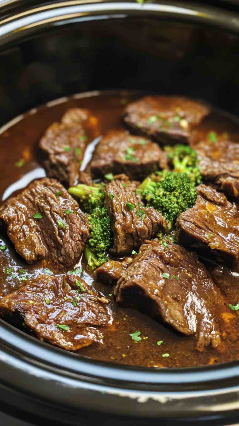Tender Slow Cooked Beef and Broccoli Tender Slow Cooked Beef and Broccoli