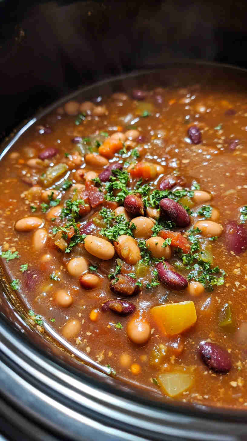 15 Bean Soup with Smoky Flavor in the Crock Pot
