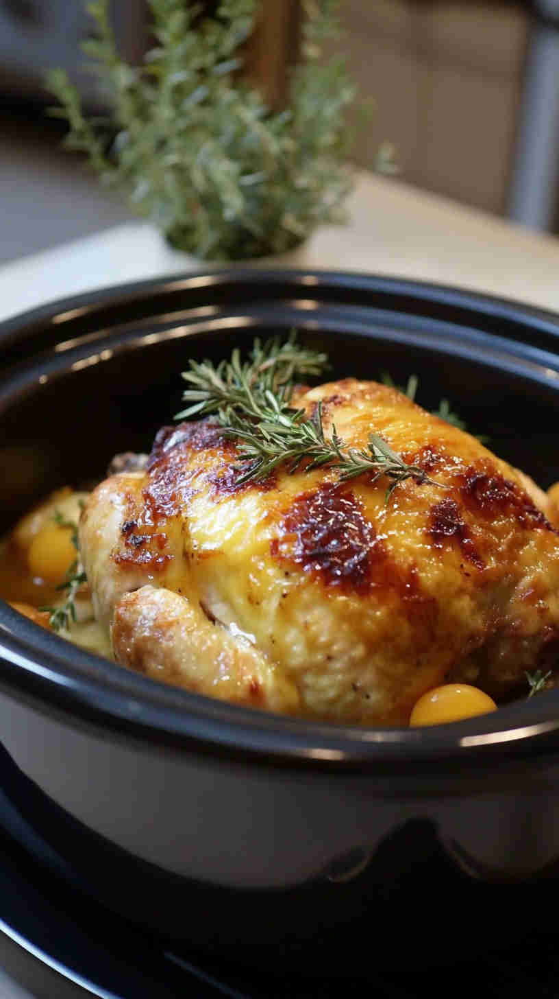 Apricot-Glazed Chicken in the Crockpot