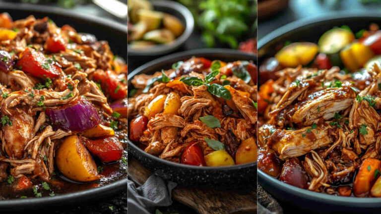 BBQ Pulled Chicken with Roasted Veggies