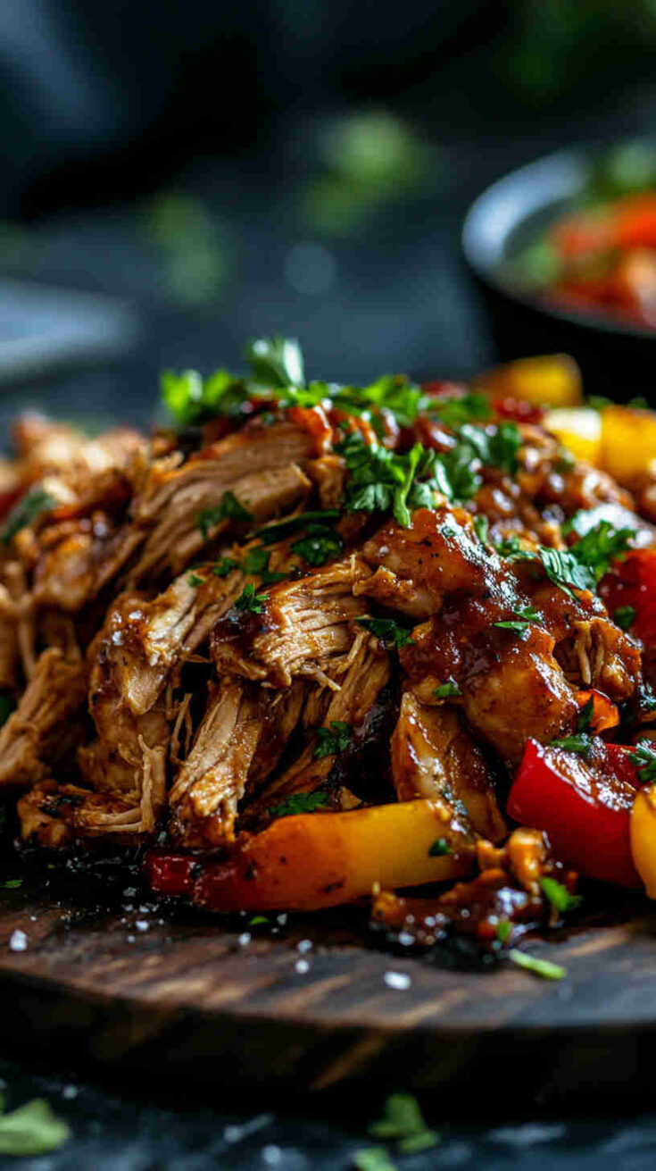 BBQ Pulled Chicken with Roasted Veggies