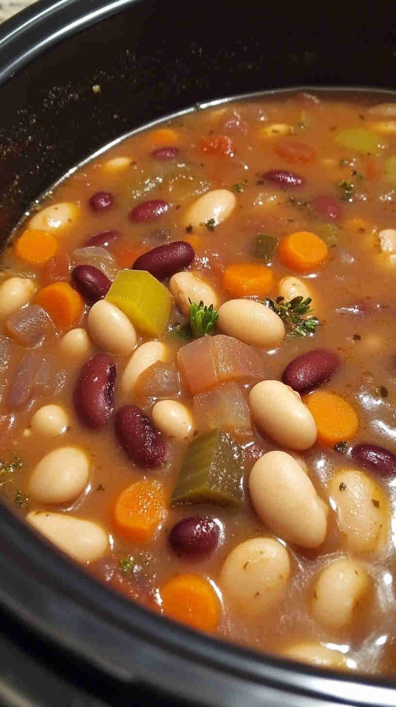 Budget-Friendly 15 Bean Soup in the Slow Cooker