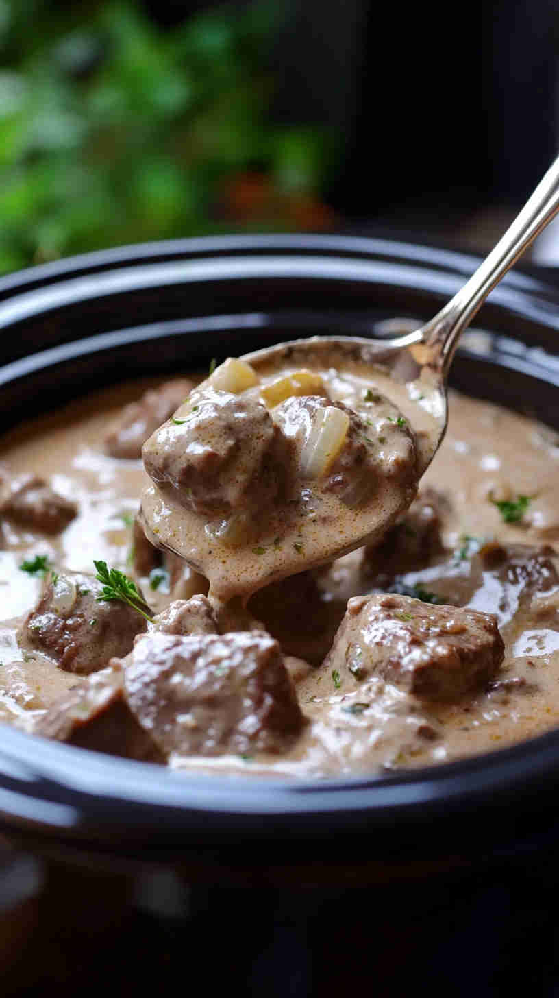 Comforting Crock Pot Beef Stroganoff Recipe