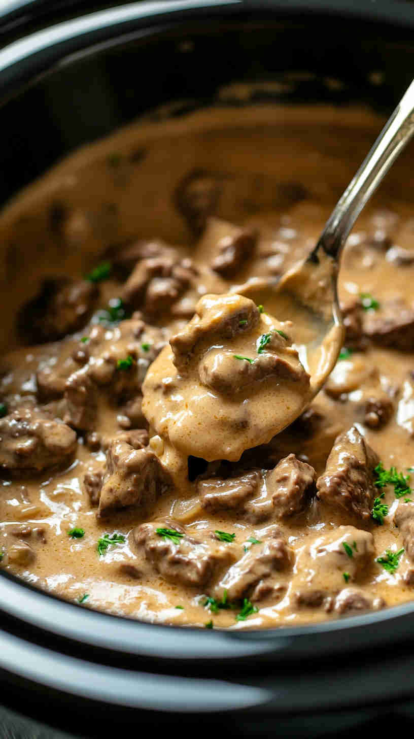 Comforting Crock Pot Beef Stroganoff Recipe