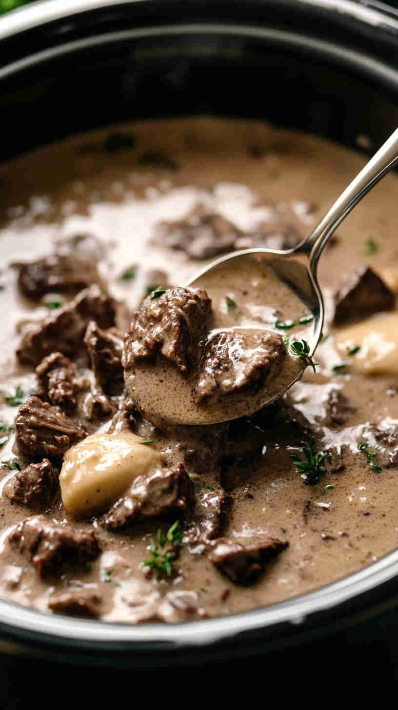 Comforting Crock Pot Beef Stroganoff Recipe