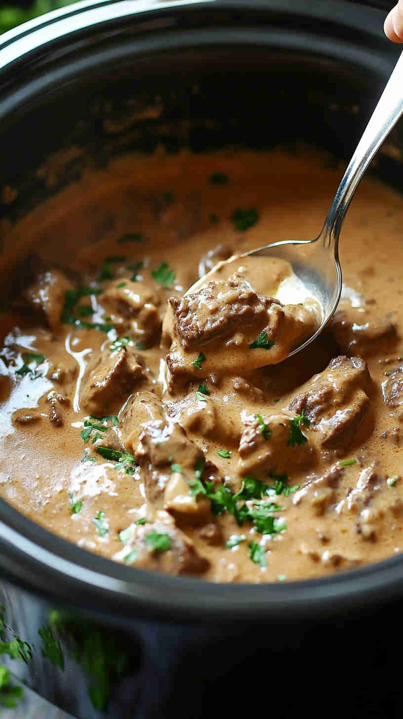 Comforting Crock Pot Beef Stroganoff Recipe
