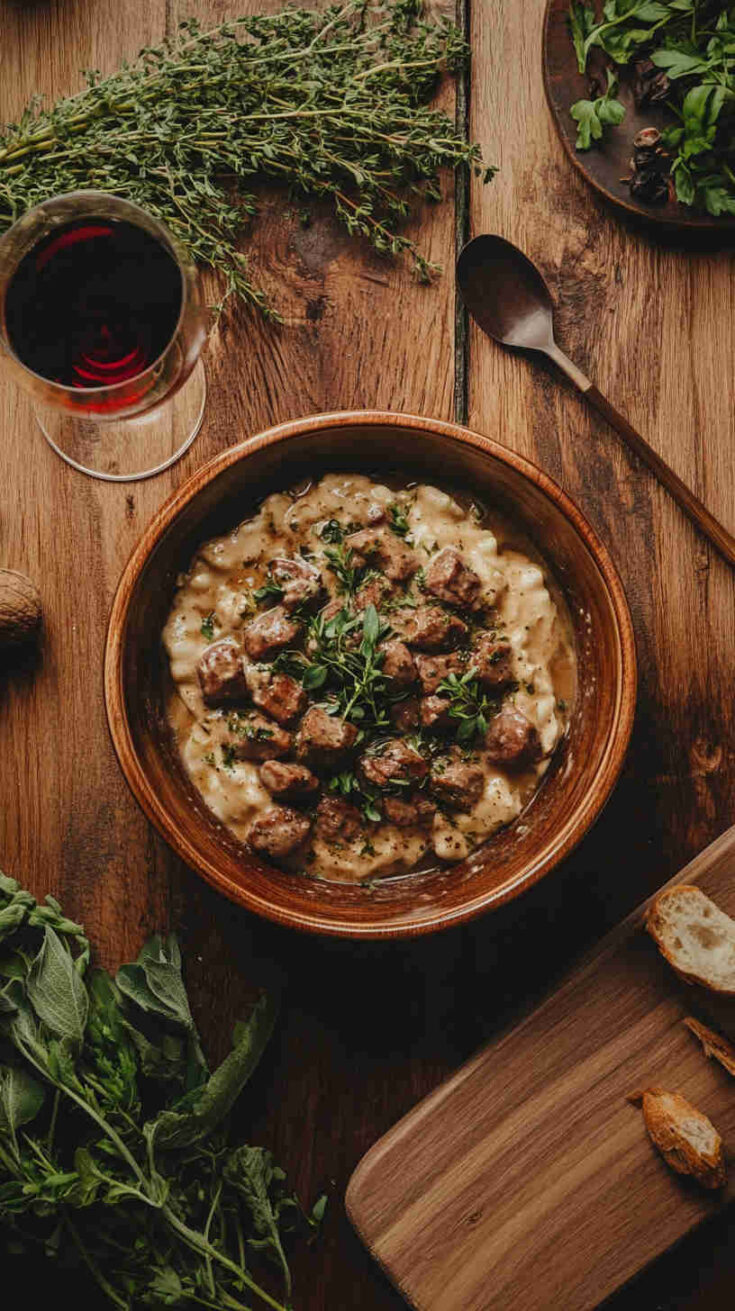 Creamy Crock Pot Beef Stroganoff