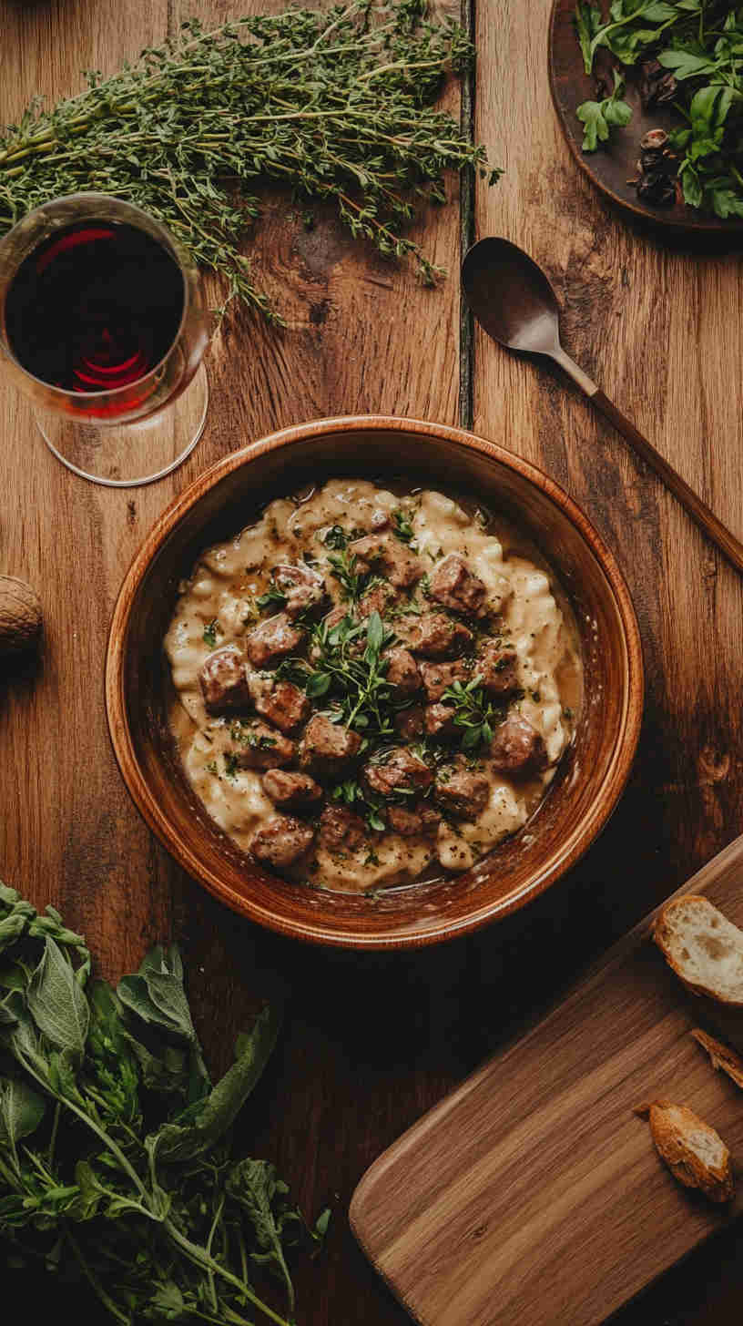 Creamy Crock Pot Beef Stroganoff