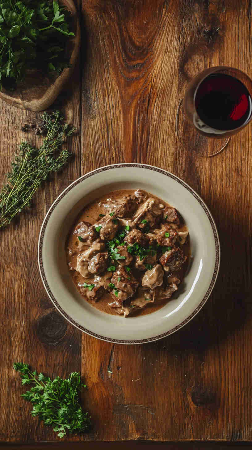 Creamy Crock Pot Beef Stroganoff