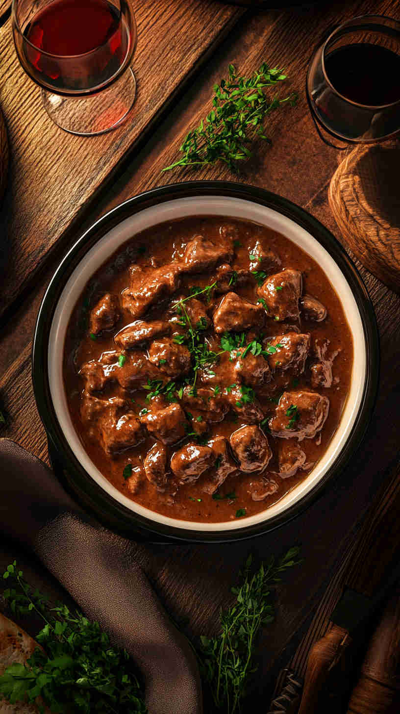 Creamy Crock Pot Beef Stroganoff