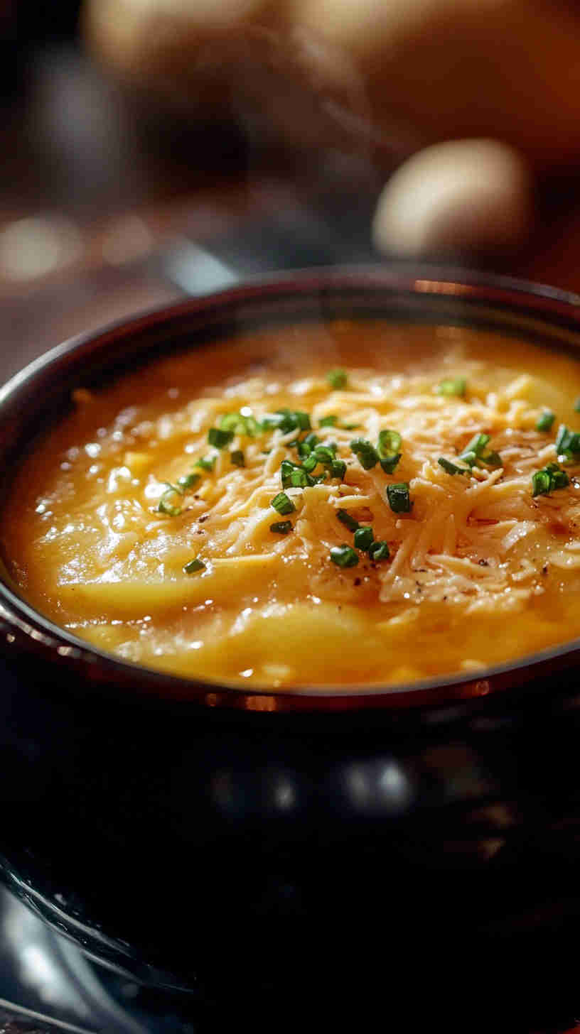 Creamy Crockpot Potato Soup with Cheddar