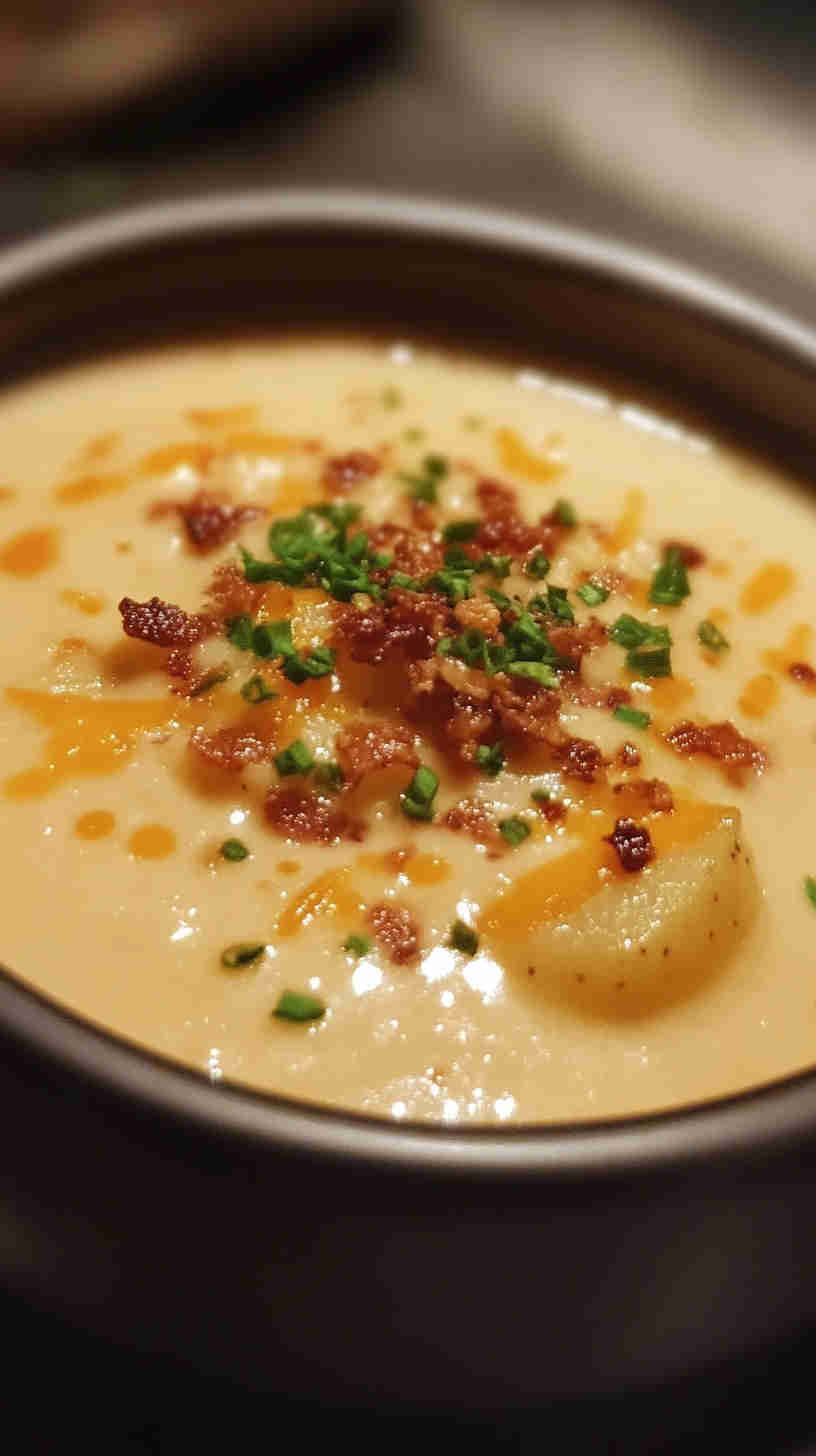 Creamy Crockpot Potato Soup with Cheddar
