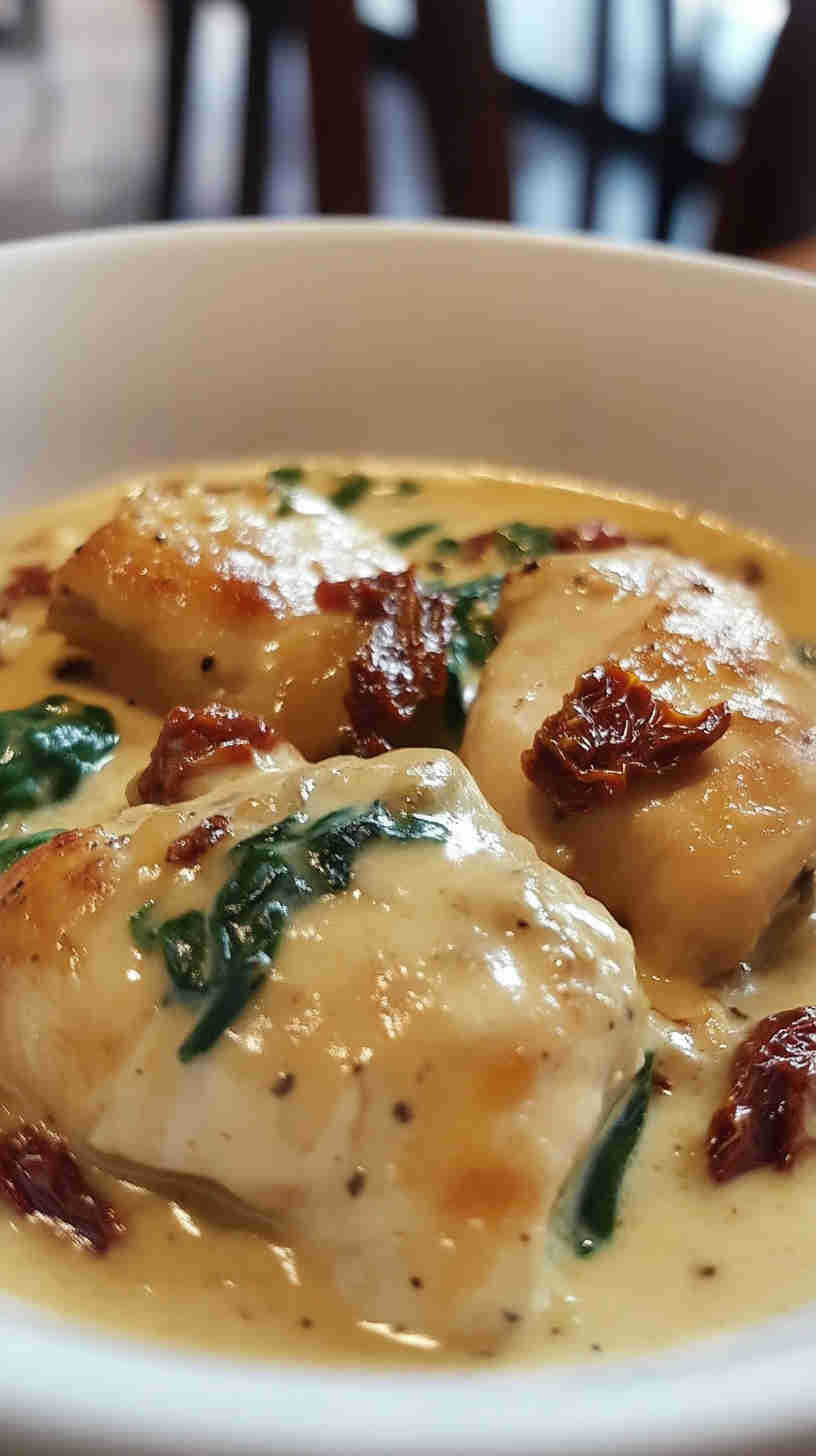 Creamy Slow Cooker Tuscan Chicken