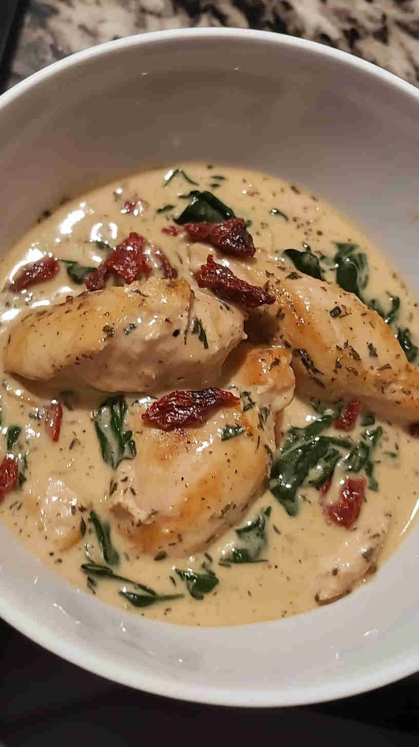 Creamy Slow Cooker Tuscan Chicken