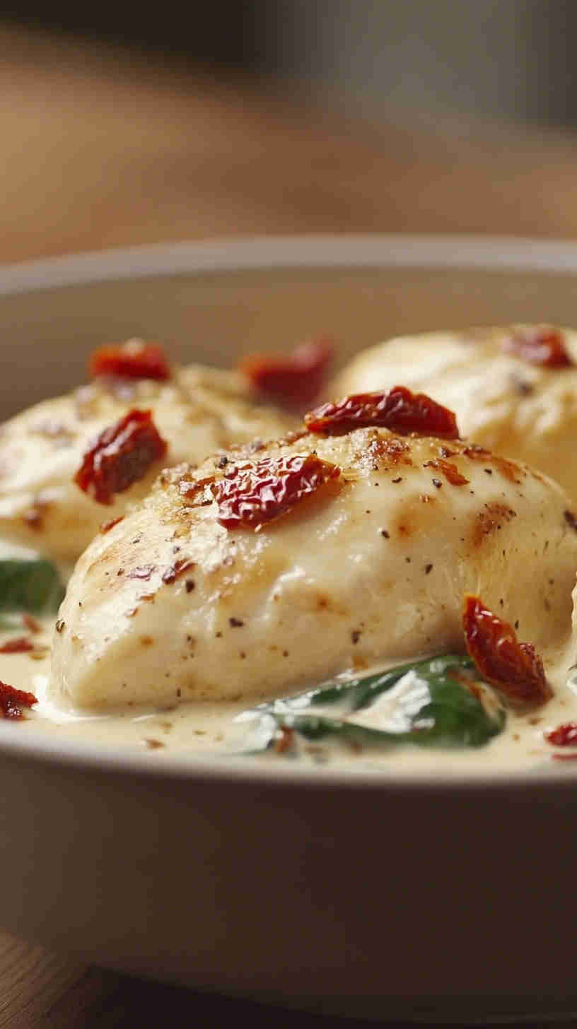 Creamy Slow Cooker Tuscan Chicken
