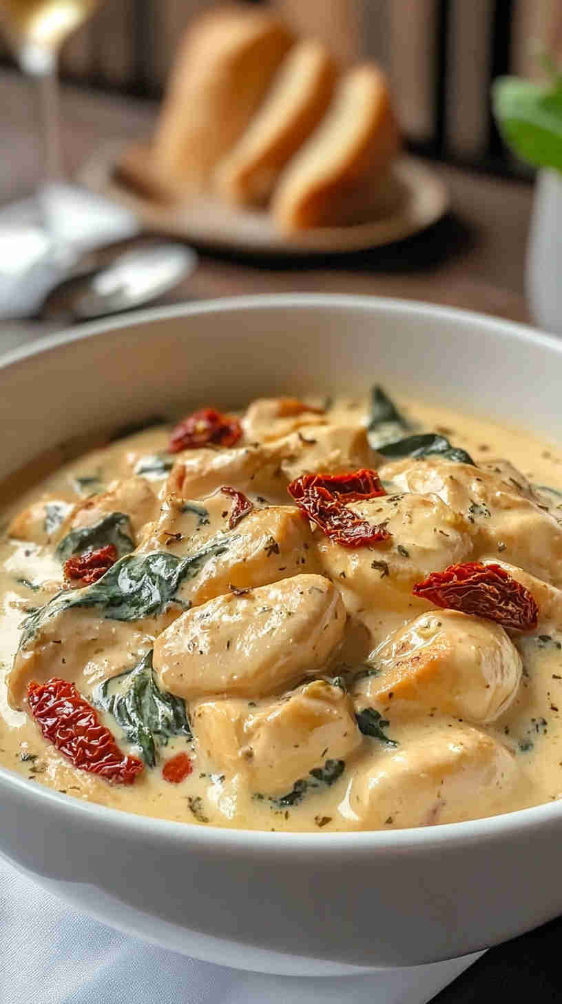 Creamy Slow Cooker Tuscan Chicken