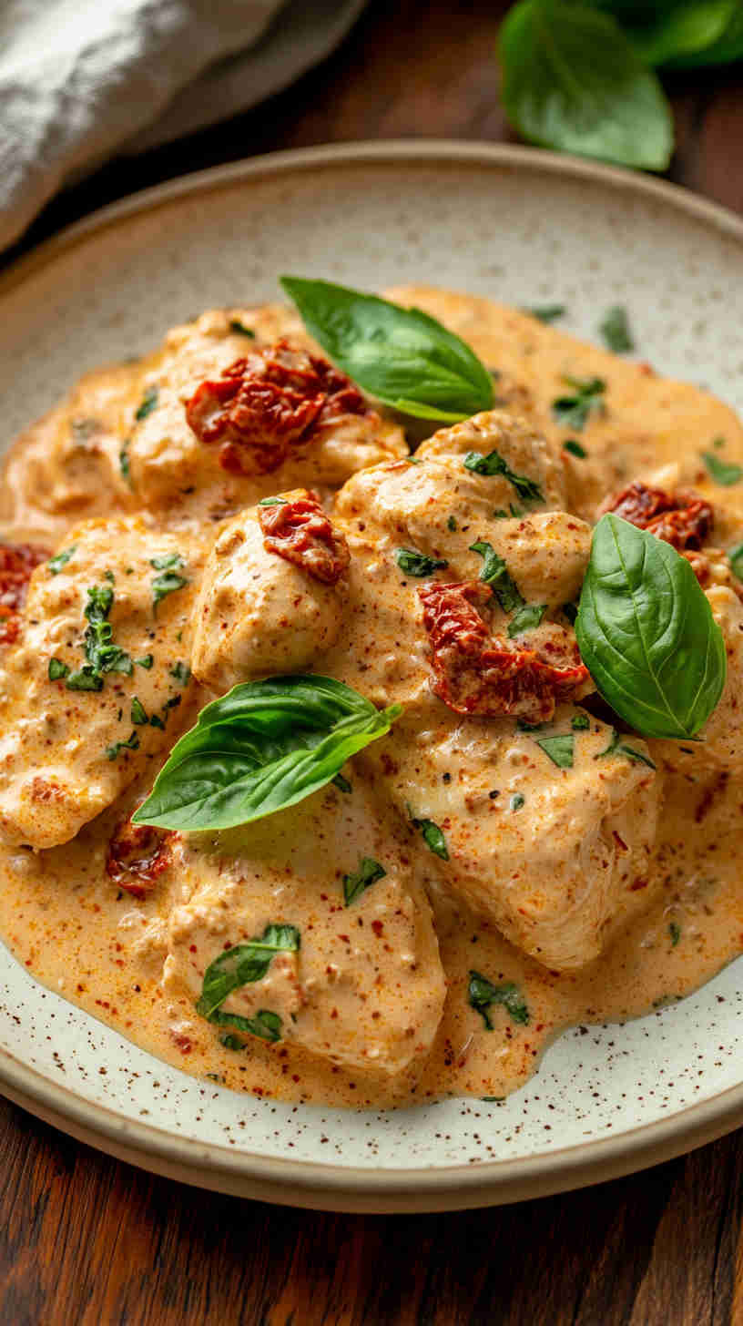 Creamy Slow Cooker Tuscan Chicken