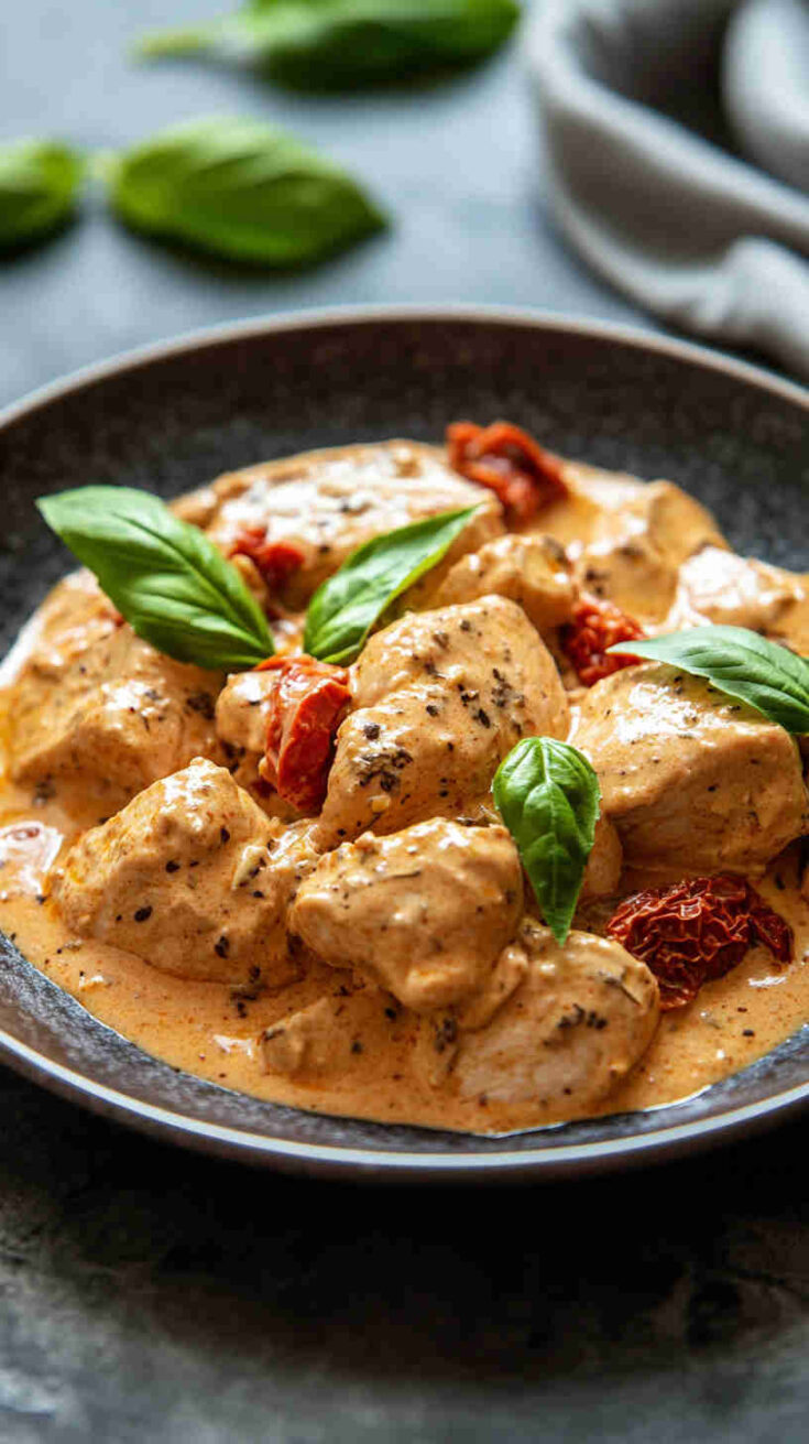 Creamy Slow Cooker Tuscan Chicken