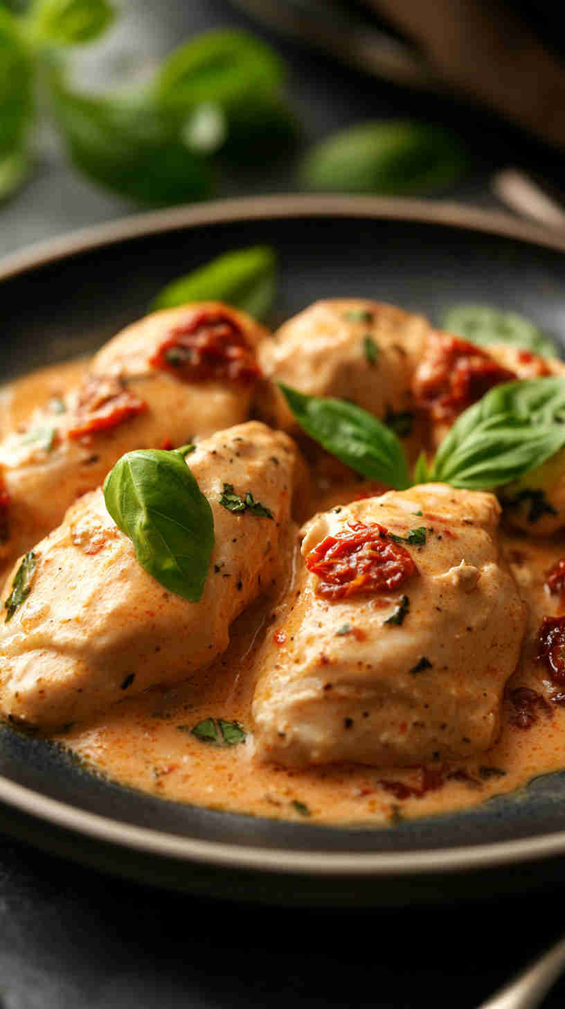 Creamy Slow Cooker Tuscan Chicken