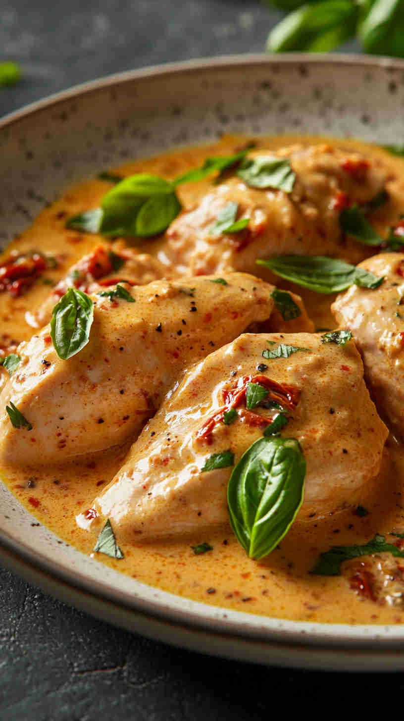 Creamy Slow Cooker Tuscan Chicken
