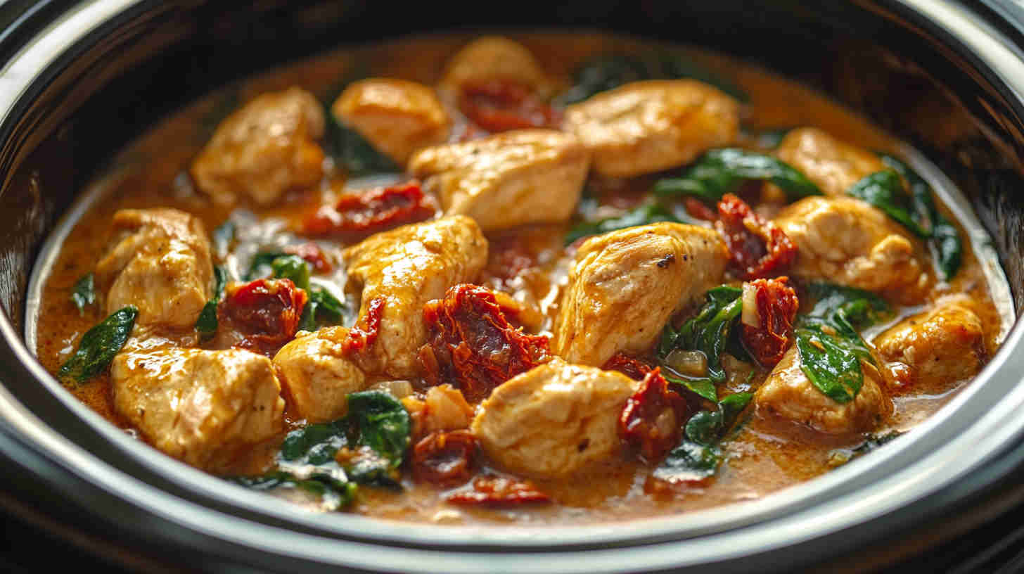 Creamy Slow Cooker Tuscan Chicken