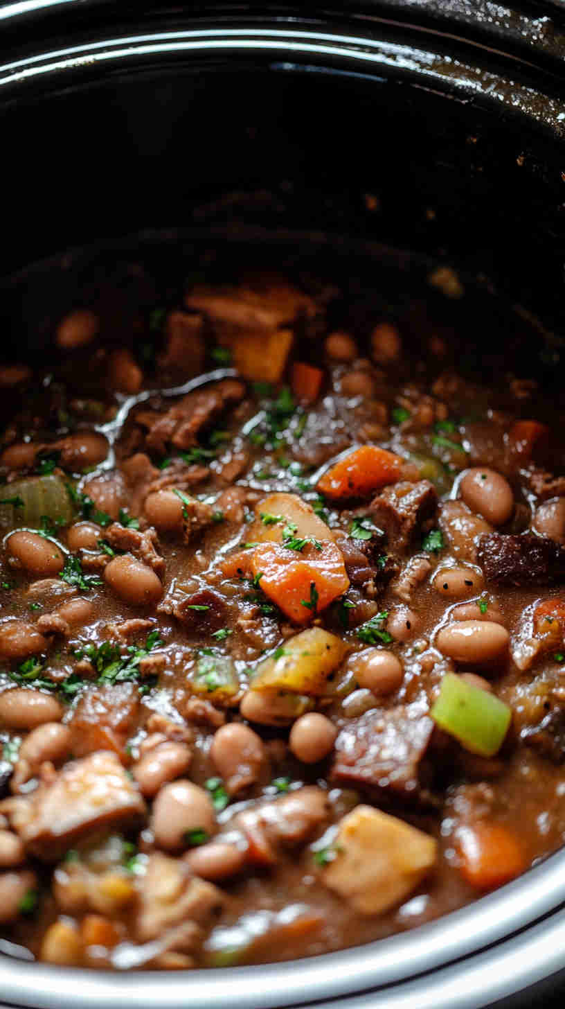 Crock Pot 15 Bean Soup with Ham and Veggies