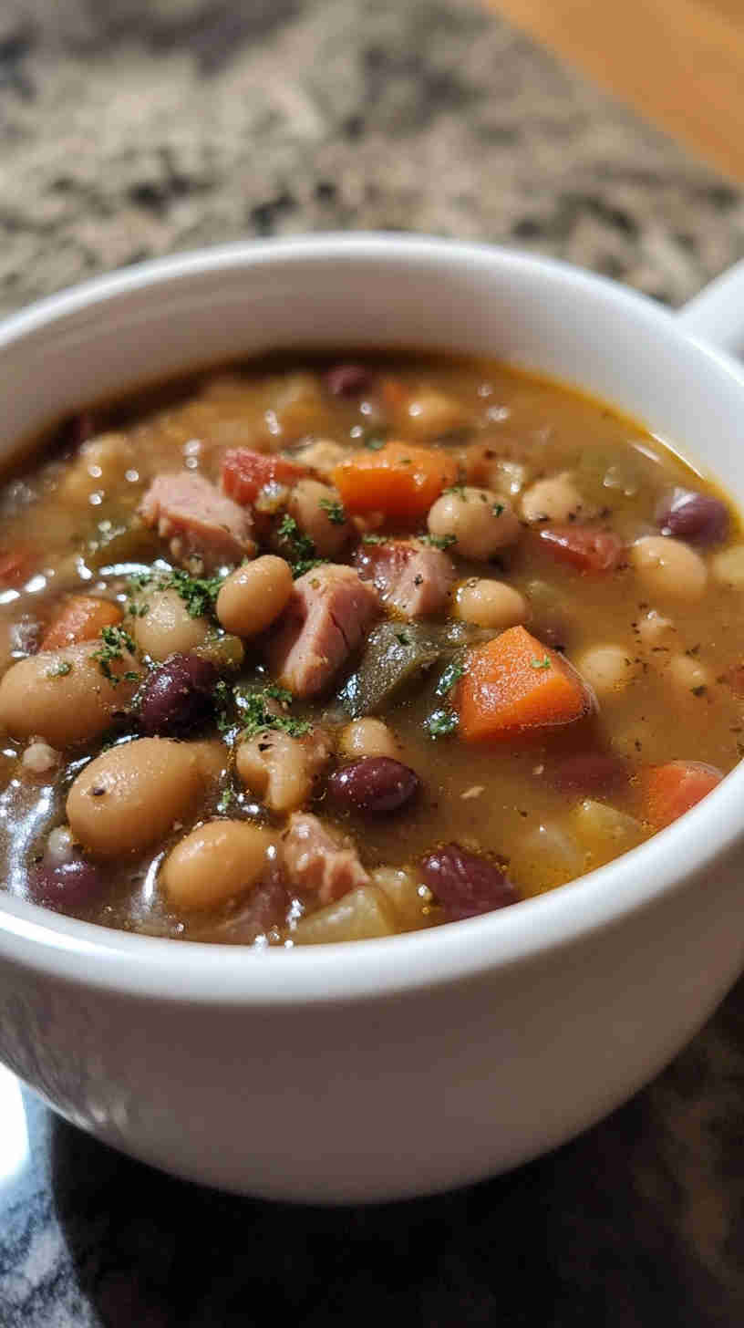 Crock Pot 15 Bean Soup with Ham and Veggies