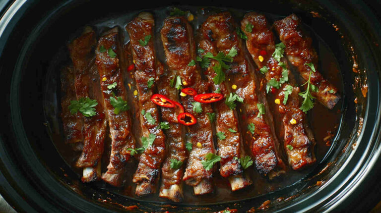 Crock Pot Spicy BBQ Pork Ribs