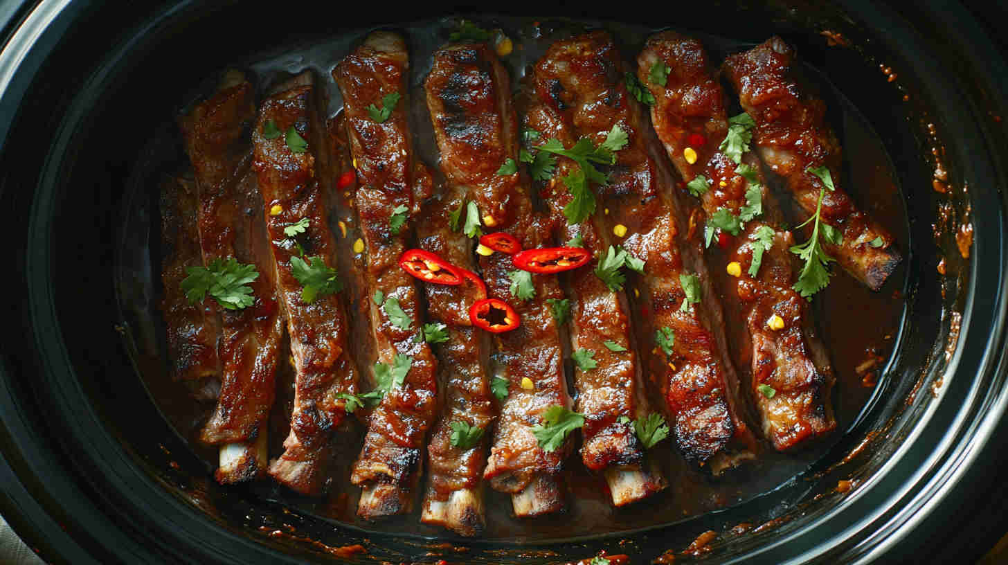Crock Pot Spicy BBQ Pork Ribs