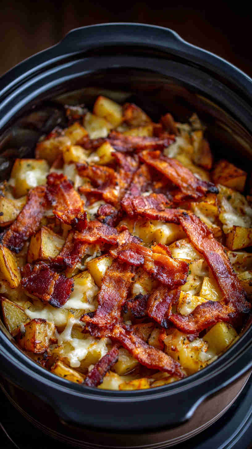 Crockpot Bacon and Potato Breakfast Casserole