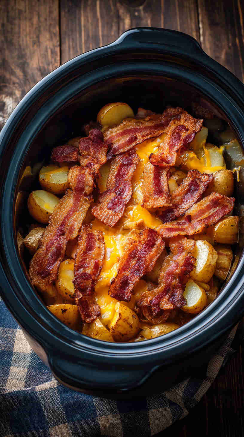 Crockpot Bacon and Potato Breakfast Casserole
