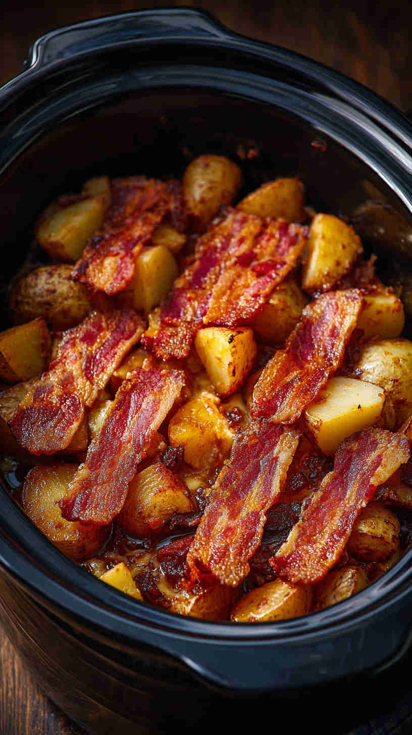 Crockpot Bacon and Potato Breakfast Casserole