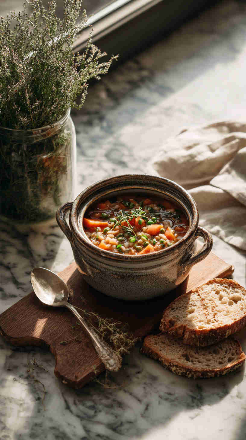 Crockpot Barley and Vegetable Soup